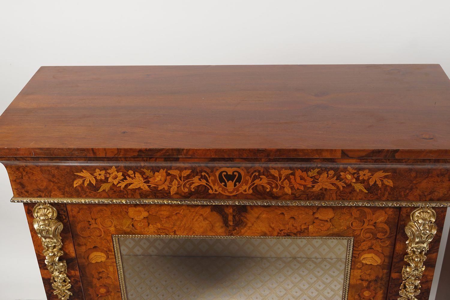PAIR 19TH-CENTURY WALNUT & MARQUETRY CABINETS - Image 5 of 5