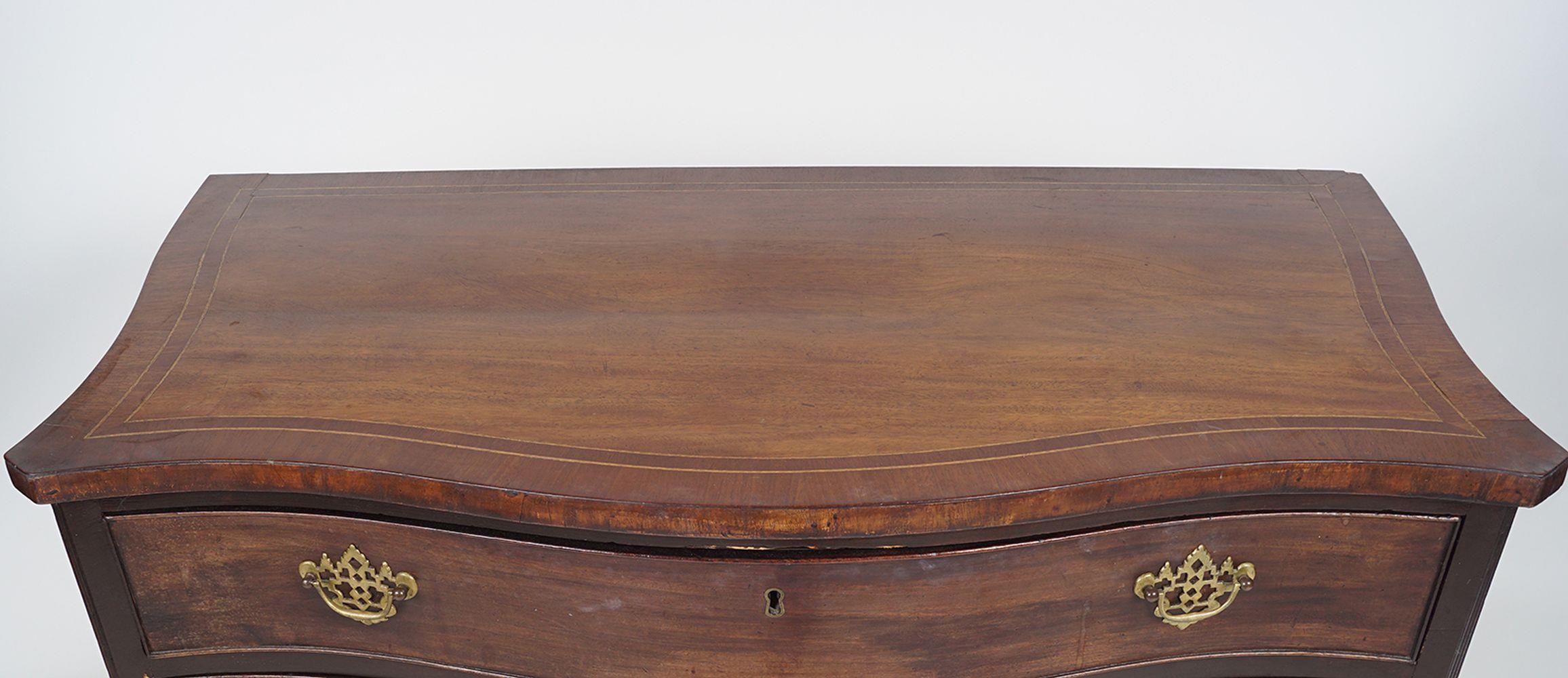 19TH-CENTURY MAHOGANY SERPENTINE CHEST - Image 2 of 3