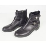 GIANVITO ROSSI BLACK BIKER BOOTS