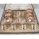 CASED CROWN DERBY COFFEE SET