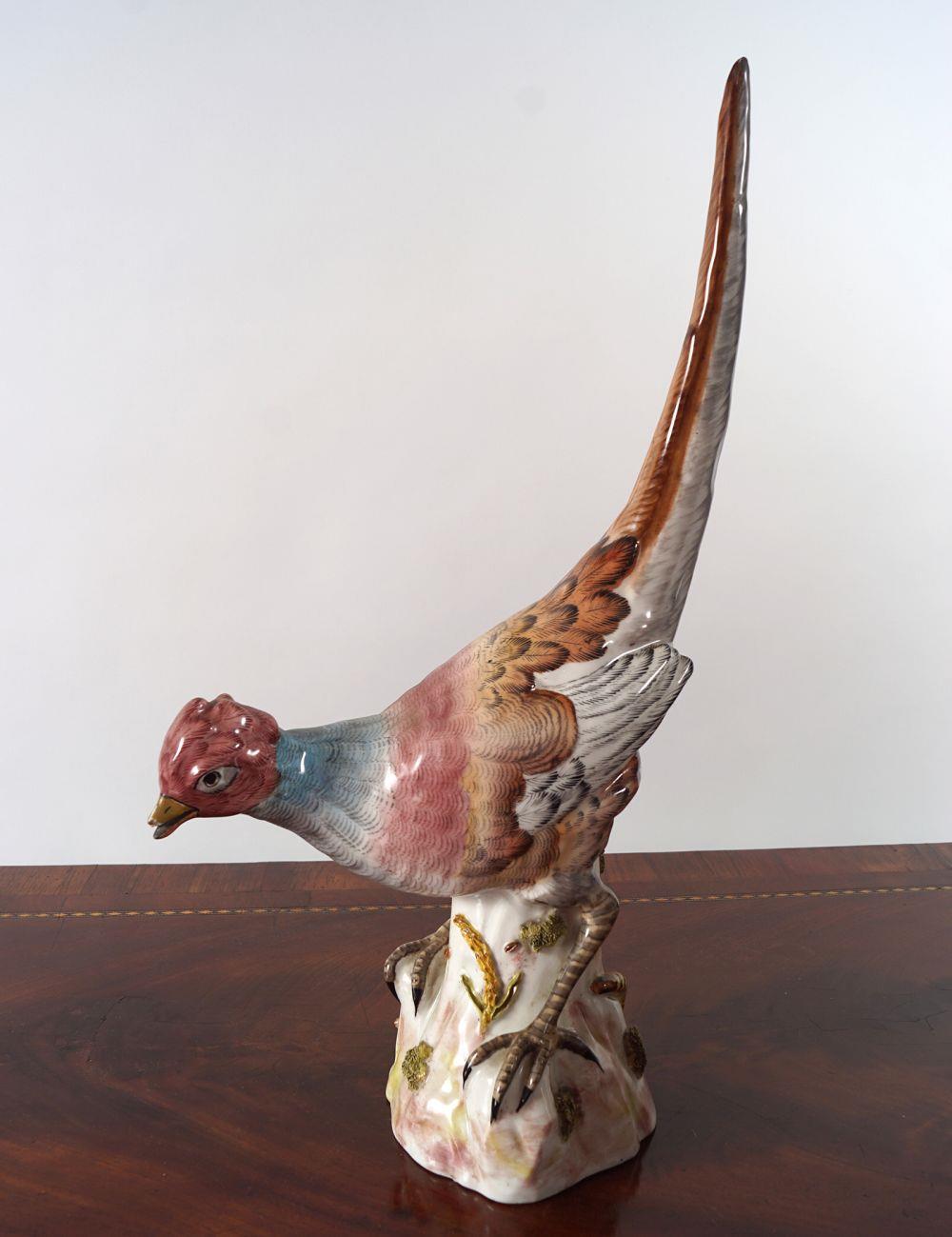 19TH-CENTURY GERMAN PORCELAIN PHEASANT