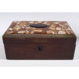 19TH-CENTURY BRASS BOUND MAHOGANY BOX