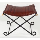 REGENCY STYLE LEATHER WINDOW SEAT