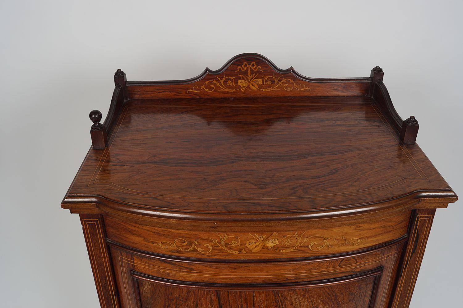 EDWARDIAN ROSEWOOD & MARQUETRY PIER CABINET - Image 2 of 3