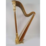 EARLY 19TH-CENTURY GILT & AMBOYNA CONCERT HARP