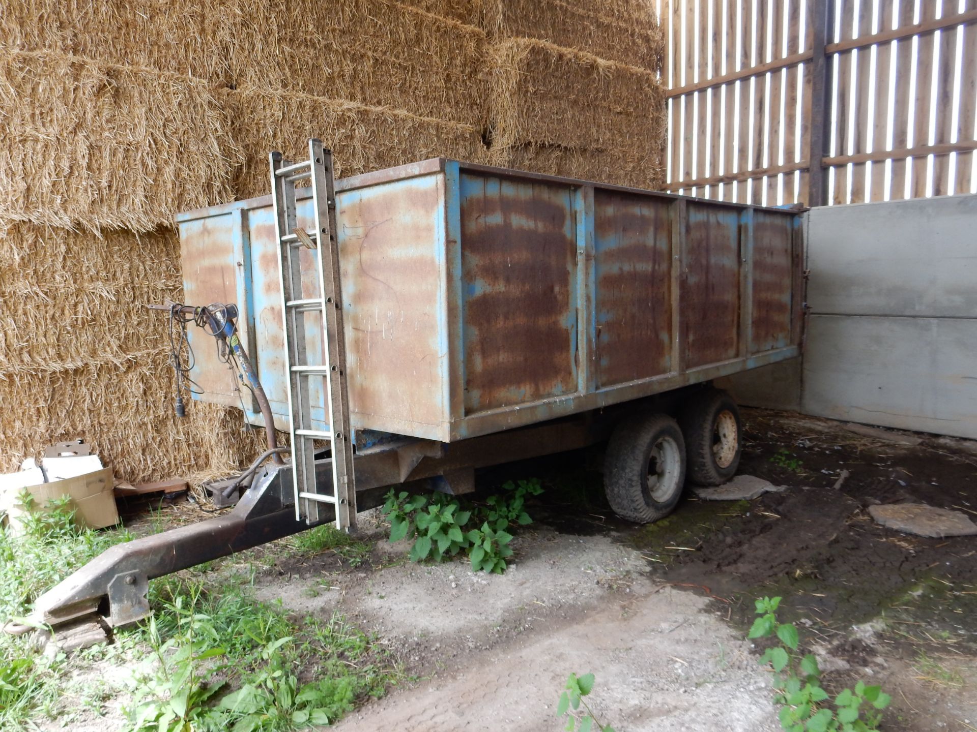 Tandem axle metal vintage grain trailer (sound) - Image 3 of 4