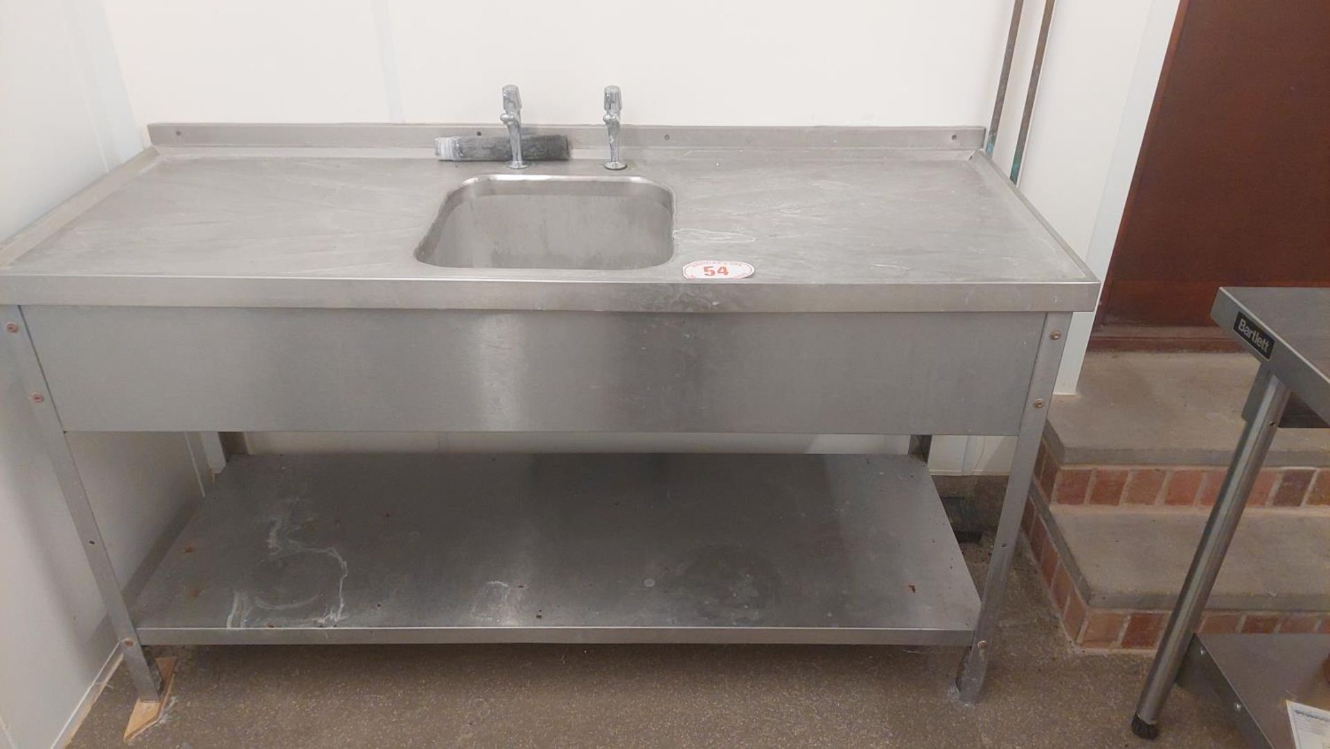 Stainless steel sink c/w double drainers 160cm x 60cm - Image 2 of 2