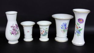 LOT VON 5 TISCHVASEN Meissen,