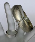 2 TEILE DESIGNERSCHMUCK Silber,