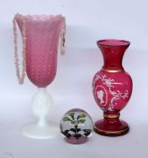 MODERNES GLAS 3 Teile, Pokal, Vase und