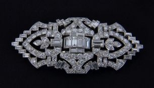 GROSSE ART DECO DIAMANTENBROSCHE