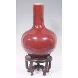 CHINESE EARLY OX BLOOD FLAMBE VASE
