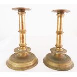 PAIR 18TH/19TH C. BRASS CANDLESTANDS