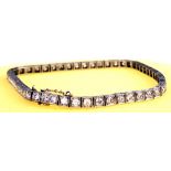 LADYS PLATINUM VINTAGE DIAMOND TENNIS BRACELET