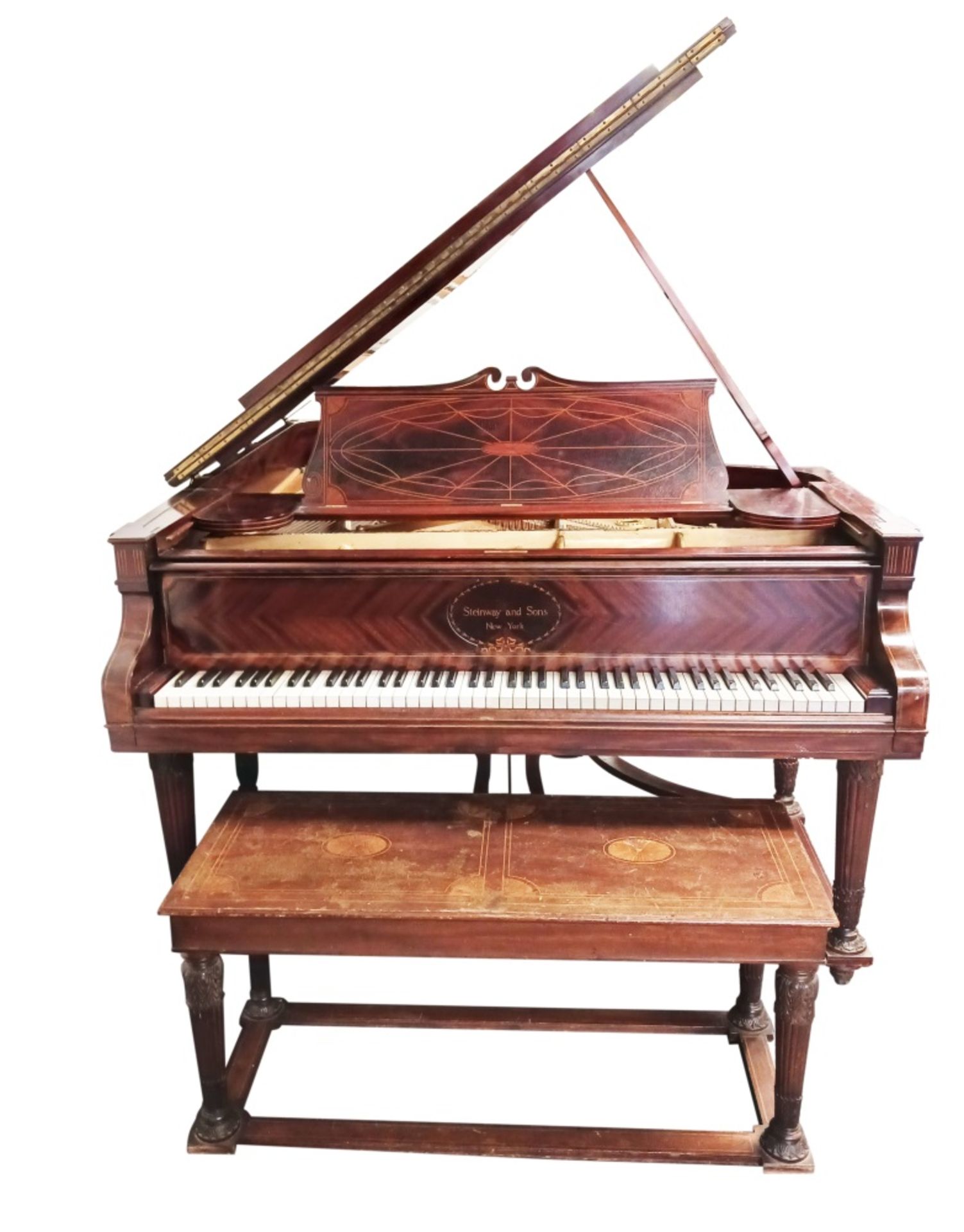 STEINWAY MODEL B GRAND PIANO W/ INLAID CASE