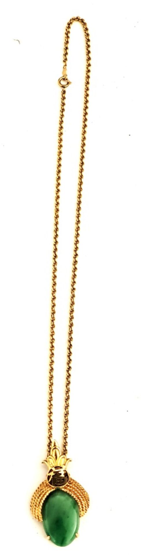 LADYS GOLD PENDANT W/ STAMPED 14KT CHAIN