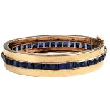 LADYS FRENCH CUT SAPPHIRES 14KT BANGLE BRACELET