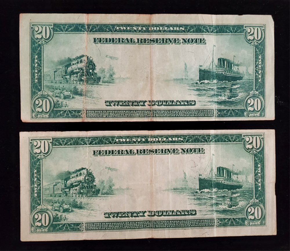 LOT OF (2) FEDERAL RESERVE NOTES $20.00 - Image 3 of 5