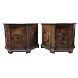 PAIR OF ITALIAN BAROQUE WALNUT CUPBOARDS, 17TH C.