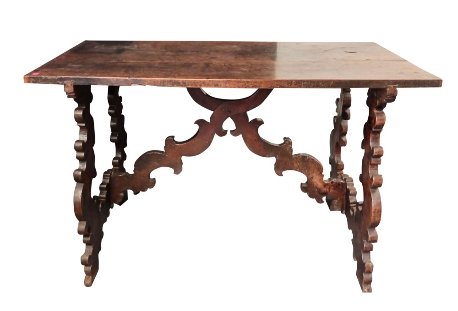 ITALIAN BAROQUE WALNUT TRESTLE TABLE, 17TH C.