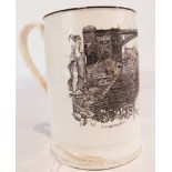 CONTINENTAL 18TH C. MUG WITH SHIPS IN HARBOR