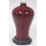 CHINESE EARLY OX BLOOD FLAMBE VASE