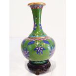 CHINESE CLOISSONE VASE W/ STAND