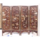 CHINESE QING DYNASTY FOUR PANEL SCREEN