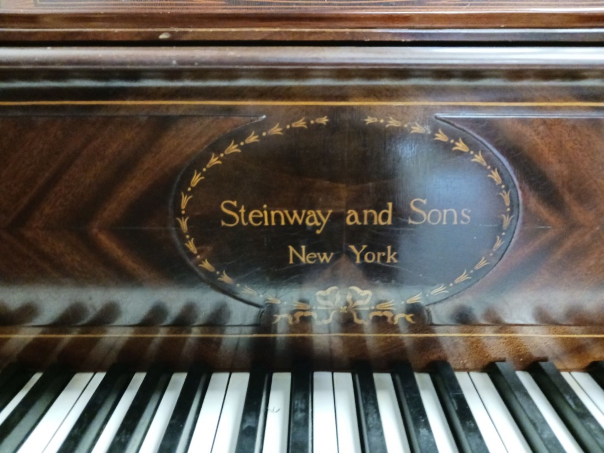STEINWAY MODEL B GRAND PIANO W/ INLAID CASE - Bild 4 aus 24