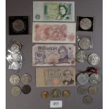 A miscellanous lot of coins/commemoratives and banknotes including: coronation medals for Edward VII