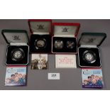 Royal Mint Issues in presentation cases with certificates inc: Silver proofs of decimal coinage