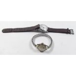 A vintage gentleman's wrist watch retailed by S D Neill, Belfast and an Enicar ladies wrist watch