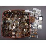 A large quantity of coinage including: UK pre-decimal and decimal Victoria through Elizabeth II plus