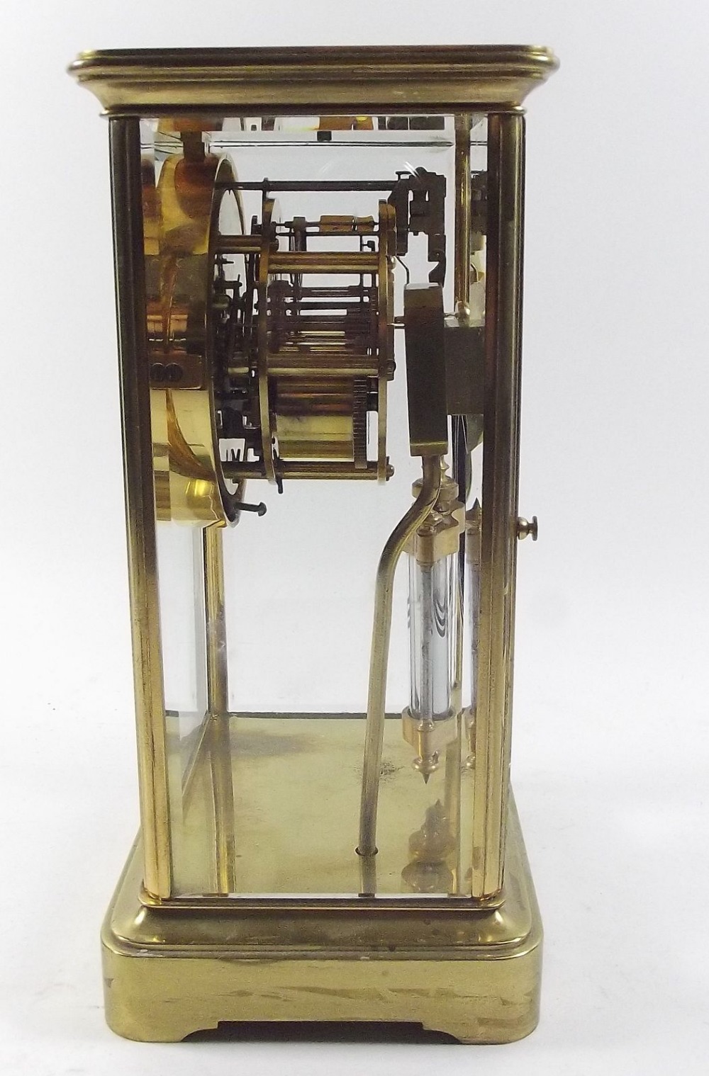 A 19th century French four glass mantel clock with mercury compensated pendulum and striking on a - Image 2 of 4