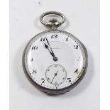 A French silver Zenith pocket watch, with crab mark