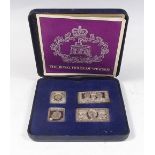 The Historic Coronation Stamps of The Four Windsor Monarchs, silver, cased set no. 164, Janaury 1979