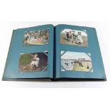 Postcards: postcard album with ranges including shipping, children's, equine, cats and dogs,