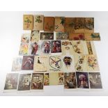 A collection of postcards including six Art Nouveau Ladies postcards by Weltpostverein, a Raphael