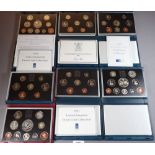 A quantity of Royal Mint issues: UK proof coin collections, year 1987, 1991 2 odd, 1995, 1997 and