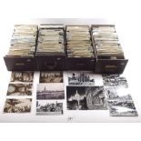 Postcards: four filing boxes containing GB topo, roughly sorted alphabetically - mixed periods (