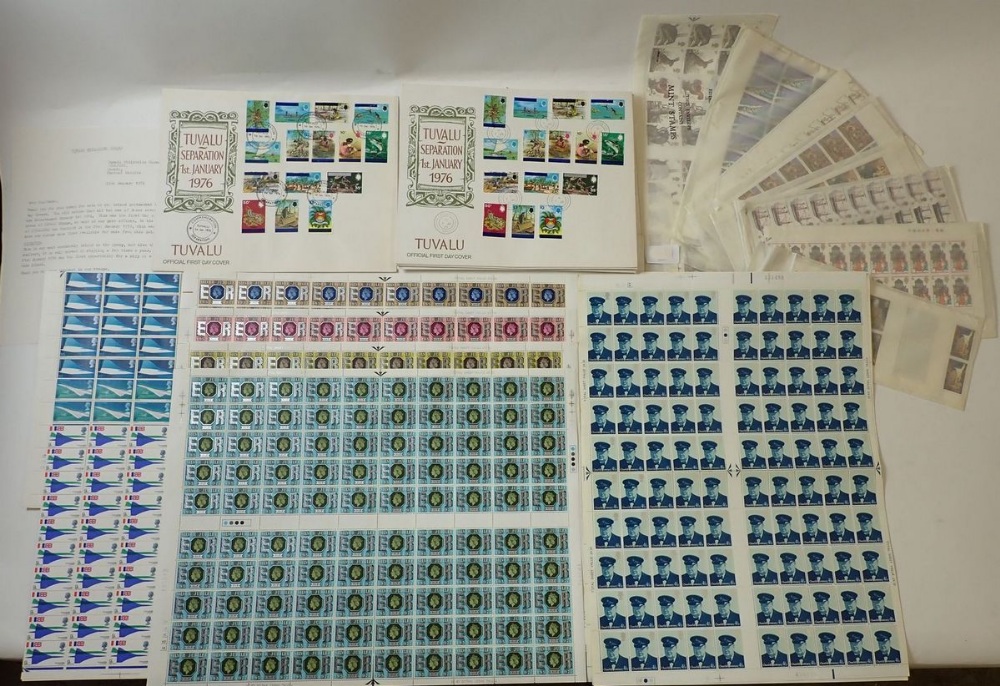 GB & Tuvalu: Envelope of GB pre-decimal 1968/9 & decimal commem mostly in sets by complete stamp