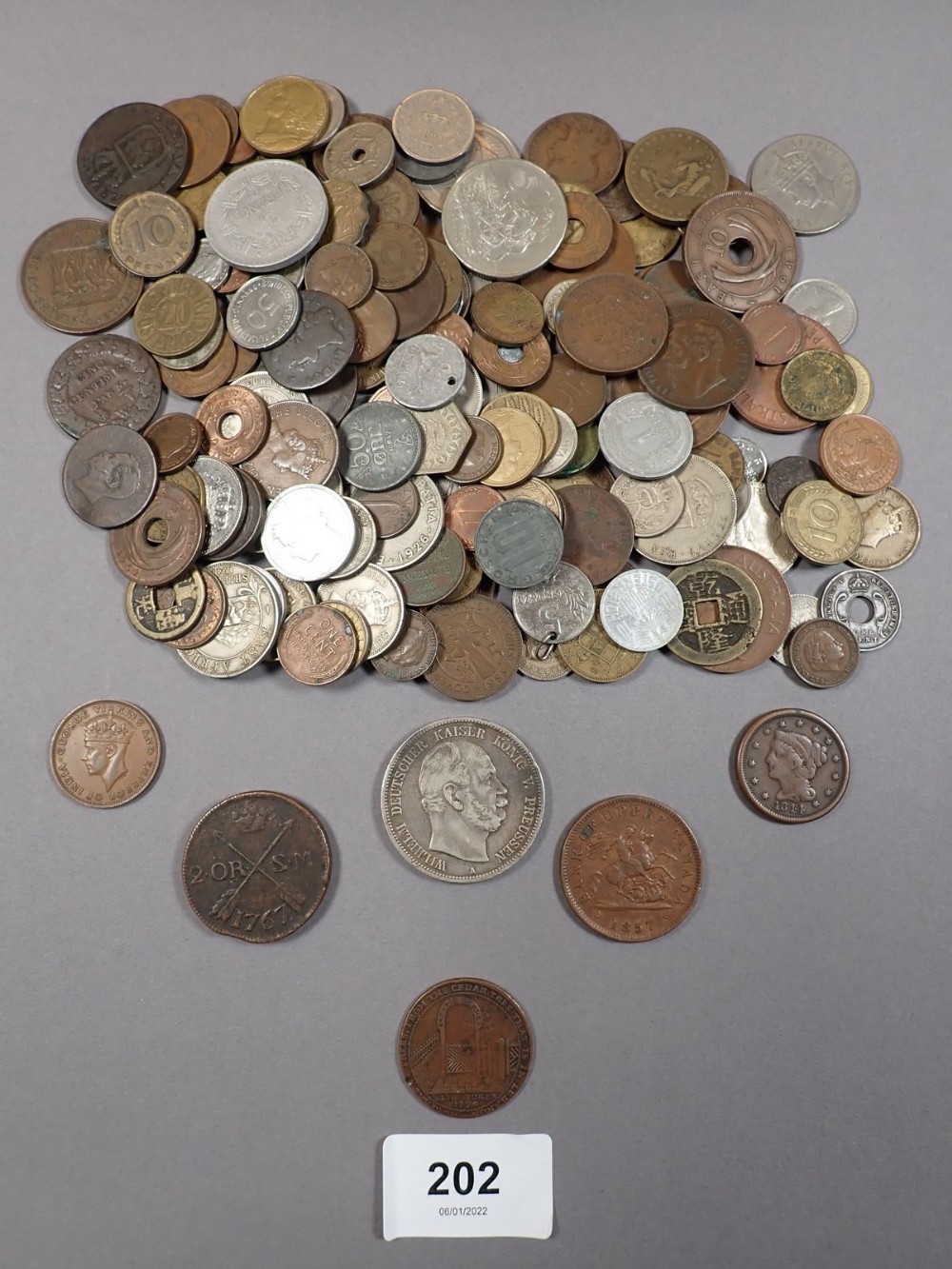 A quantity of world coinage and tokens 18th, 19th and 20th century, examples: Australia, France,