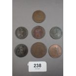 Seven tokens ref waterways including: (3) Thames and seven canal halfpennies 1795 (one particular: