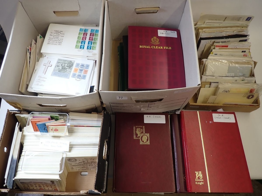 GB: Massive collection in 2 large boxes. QV - QEII, from LE issues, incl 1d Black, on. High cat