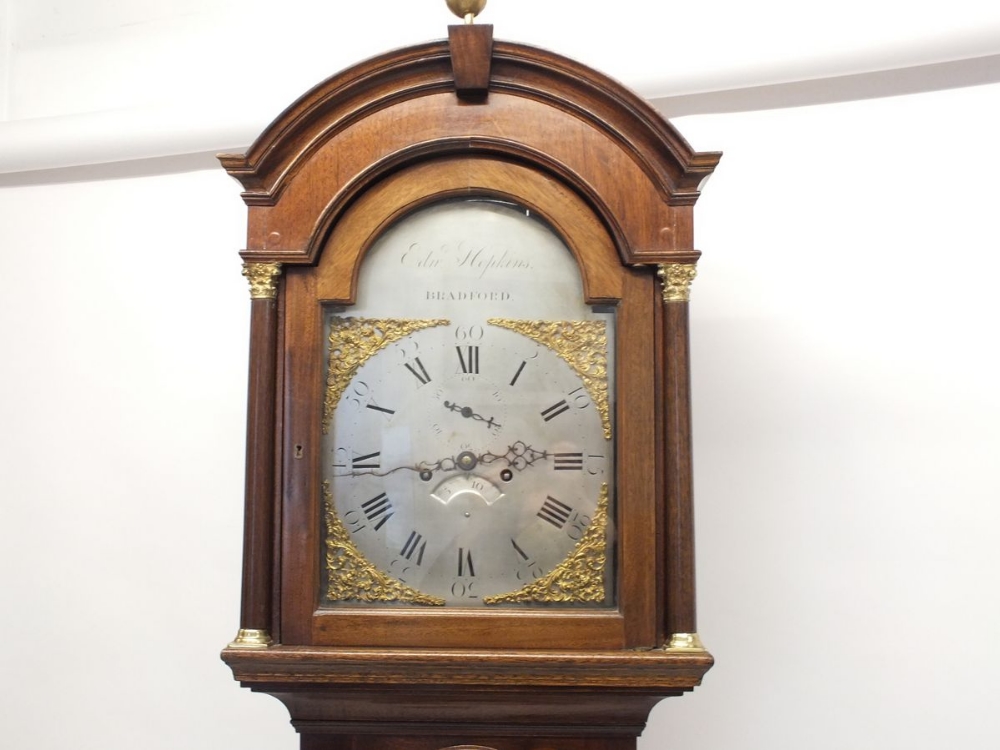 A 19th century mahogany cased longcase clock with arched top pediment over silvered dial with gilt - Image 2 of 5