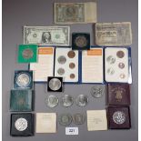 A miscellaneous lot of British coinage including: commemoratives 9 off, 2 off Festival of Britain