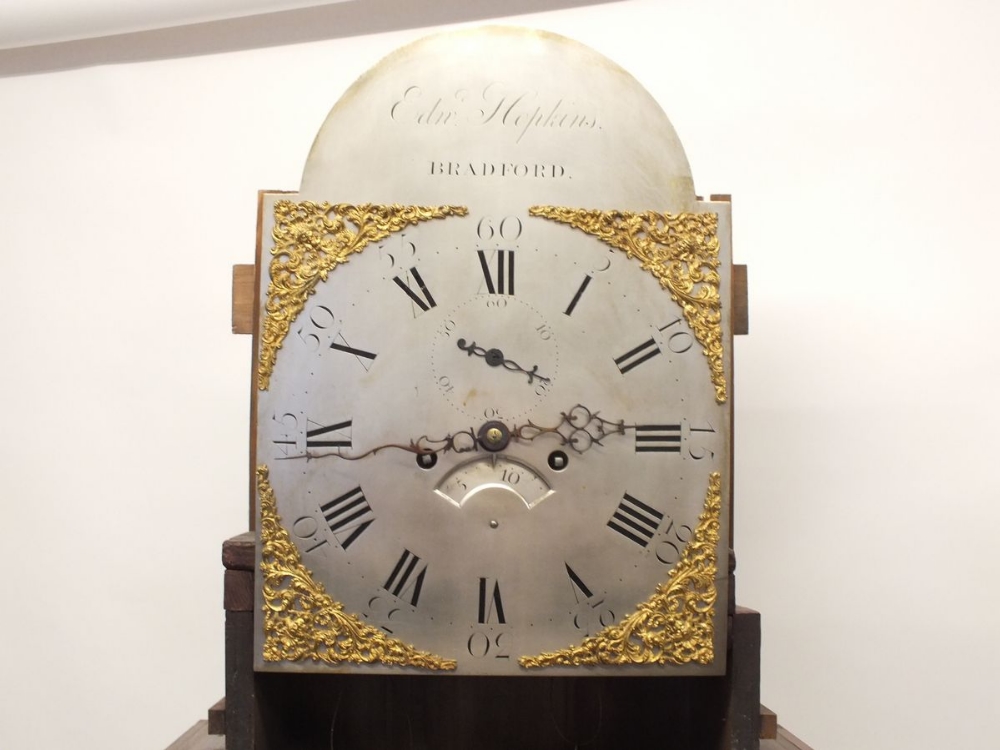 A 19th century mahogany cased longcase clock with arched top pediment over silvered dial with gilt - Image 3 of 5