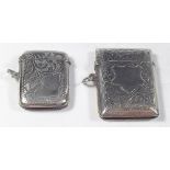 Two silver vesta cases with engraved decoration, Birmingham 1904 and 1920, combined weight 42.5g