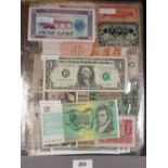 A banknote album containing examples of banknotes 20th century approx 150 covering Continents of the