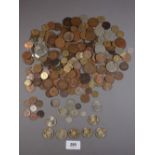 A quantity of pre-decimal and decimal British coinage including: halfpennies, pennies, brass